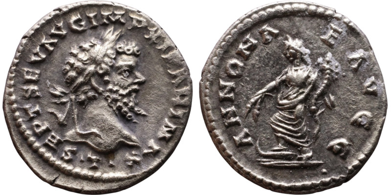 Septimus Severus (193-211) Denarius Obv: Laureate, draped bust of emperor. Rev: ...