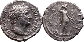 Hadrian (117-138) Denarius Obv: Laureate, draped bust of emperor. Rev: Victory standing right, right hand on head and holding long palm.

19mm 2,97g