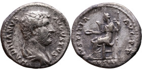 Hadrian (117-138) Denarius Obv: Laureate, draped bust of emperor. Rev: Justitia seated left, holding patera and sceptre.

18mm 3,03g