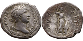 Hadrian (117-138) Denarius Obv: Laureate, draped bust of emperor. Rev: Minerva standing right right spear and shield. 

19mm 3,21g