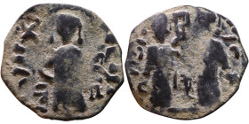 Constantine X and Eudoxia (1059-1067) Follis. Obverse: Constantine and Eudoxia holiding Labarum. Reverse: Standing christ

23mm 2,80g