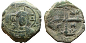 CRUSADER STATES.Principality of ANTIOCH.Tancred AD 1104-1112.AE.Follis.4th type.

20mm 3,79g