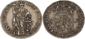 Halve generaliteitsgulden van X stuiver. Holland. 1749. XF

CNM 2.28.107. Delm. 1198. Ar. 5,3 g