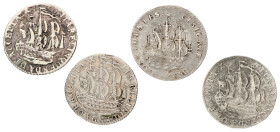 Lot (4) Scheepjesschelling van 6 stuiver. 1722, 1788, 1790 & 1791. Average VF

Ar. 19,7 g