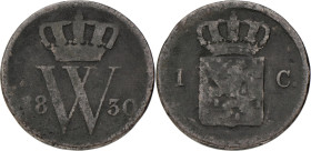 1 Cent. Willem I. 1830 U. F

Sch. 333. AE. 3,57 g