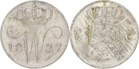 5 Cent. Willem I. 1827 U. UNC

Glue residue. 317. Ar. 0,5 g