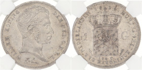 Gulden. Willem I. 1824. AU details

NGC graded: 8234281-089. Cleaned. Sch. 264. Ar. 10,76 g