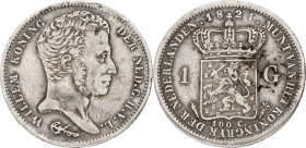1 Gulden. Willem I. 1821 U. VF

Edge damage. Sch. 261. Ar. 10,7 g