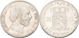 2½ Gulden. Willem III. 1853/52. VF

Cleaned. Sch. 579a. Ar. 24,9 g