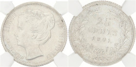 25 Cent. Wilhelmina. 1901 - Wide bust. MS 63

NGC graded: 8236601-095. Sch. 854. Ar. 19 g
