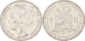 1 Gulden. Wilhelmina. 1904. XF +

Cleaned. Sch. 806. Ar. 10 g