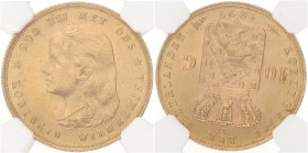 10 Gulden. Wilhelmina. 1897. MS 63

NGC graded: 8236761-011. Sch. 742. AU. 6,72 g