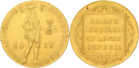 Gouden dukaat. Wilhelmina. 1917. XF -

Scho. 770. AU. 3,5 g