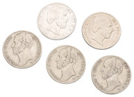 Lot (5) 1 Gulden. Average F

Ar. 48,58 g