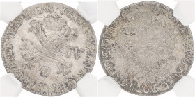 Belgium. Austrian Netherlands. Franz II. Plaket or 14 Liards. 1794. UNC details

NGC graded: 8236601-035. Vanhoudt 885. Ar. 2,72 g