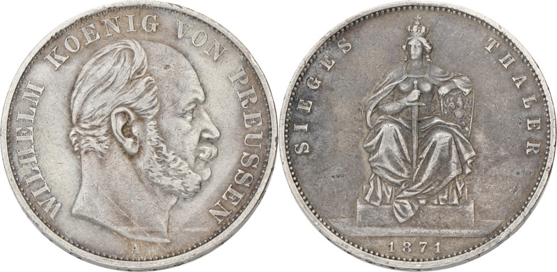 German states. Prussia. Wilhelm I. Thaler. 1871 A. VF +

AKS 118. J. 99. Ar. 1...