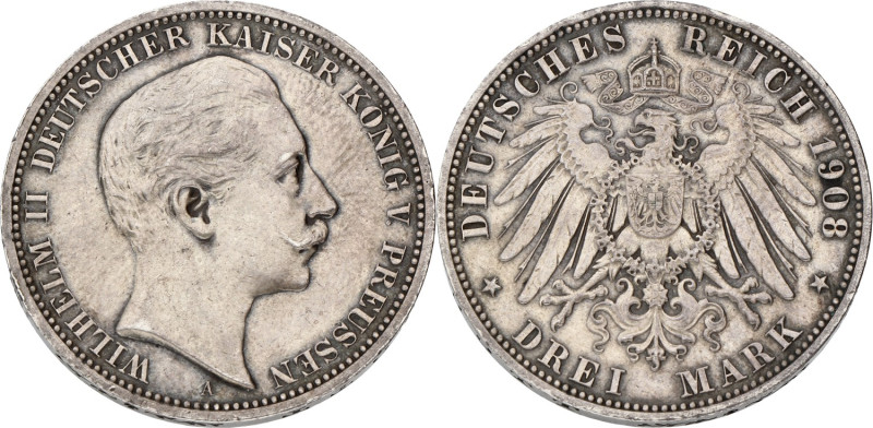 German states. Prussia. Wilhelm II. 3 Mark. 1908 A. XF

Cleaned. AKS 131. J. 1...
