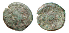 LUCANIA - POSEIDONIA (268-289 a.C.) SESTANTE gr.4,7 - D/Testa di Demetra a s. R/Cinghiale a d. con sotto due globetti - Ae - Sng.Ans.754 Bella patina ...