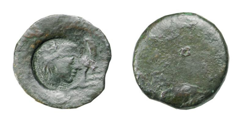 SICILIA - AKRAGAS (IV-III sec.a.C.) BRONZO gr.6,7 - D/Contromarca circolare con ...