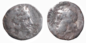SICILIA - GELA (V sec. a.C.) LITRA gr.0,50 - D/Testa di Ercole a d. con copricapo in pelle leonina R/Testa di dio fluviale a s. - Ar - Jenkins, Gela 5...