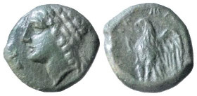 SICILIA - MESSANA (circa 289 a.C.) Occupazione dei Mamertini - BRONZO AE-17 gr.4,0 - D/Testa di Zeus a s. con davanti ΔIOΣ R/Aquila spiegata a s. MAME...