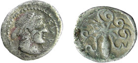 SICILIA - SIRACUSA (466-460 a.C.) LITRA gr.0,8 - D/Testa di Aretusa a d. R/Polipo con tentacoli - Ar - Sng.Ans.129 BB+