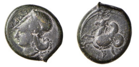 SICILIA - SIRACUSA (Circa 410-400 a.C.) LITRA gr.7,5 - D/Testa di Athena a s. con elmo corinzio, davanti alla parte frontale dell'elmo la scritta ΣYPA...