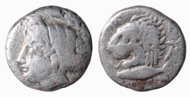 MYSIA – KYZIKOS (390-340 a.C.) DRACMA gr.3,0 - D/Testa di Kore Soteira a s. coronata da spighe di grano R/Testa di leone a s.con sotto un tonno e dava...