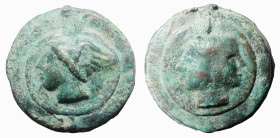 LATIUM - ROMA - ANONIME (280-276 a.C.) ASSE gr.339 - D/Testa bifronte imberbe R/Testa di Mercurio a s. - Ae - T&V. 507 - Syd. 8 BB/qSPL