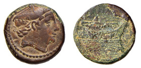 ROMA - SERIE SEMILIBRALE STANDARD (217-215 a.C.) SEMUNCIA gr.5,6 - D/Testa di Mercurio a destra R/Prora di nave a destra con sopra la scritta ROMA. - ...