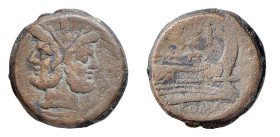 ROMA - SERIE DELLA CORONA (circa 211-208 a.C.) ASSE gr.44,7 - D/Giano bifronte R/Prora a d. con sopra una corona - Ae - Craw.110/2 BB