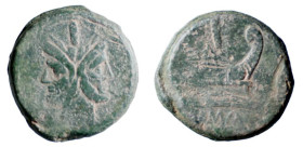 ROMA - ANONIME SENZA SIMBOLI (dopo il 211 a.C.) ASSE gr.55,7 - D/Giano bifronte con sopra il simbolo del valore I R/Prora a d. con sotto la scritta RO...