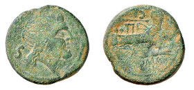 ROMA - SERIE SESTANTALE (dopo il 211 a.C.) SEMISSE gr.18,2 - D/Testa di Saturno a d. con dietro il segno del valore S R/Prora a d. con sopra S e sotto...