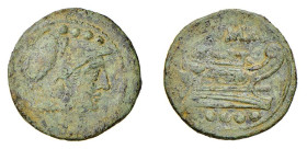 ROMA - ANONIME (dopo il 211 a.C.) TRIENS gr.5,8 - D/Testa di Roma a d. R/Prora a d. con sopra ROMA - Ae - Craw.56/4 qSPL