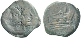 ROMA - ANONIME (209-208 a.C.) ASSE gr.23,8 - D/Testa bifronte di Giano R/Prora a d. con davanti un'ancora e sotto la scritta ROMA - Ae - Craw. 194/1 q...