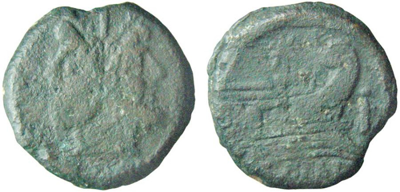 ROMA - ANONIME - SERIE CON LA STELLA (206-195 a.C.) ASSE gr.24 - D/Testa bifront...