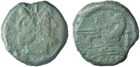 ROMA - ANONIME - SERIE CON LA STELLA (206-195 a.C.) ASSE gr.24 - D/Testa bifronte di Giano R/Prora a d. con sopra un stella e sotto la scritta ROMA - ...
