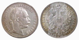 AUSTRIA - FRANZ JOSEPH I (1848-1916) FIORIN 1879 - D/Testa laureata a d. R/Aquila bicipide coronata - Ar - KM 2222 qFDC/FDC