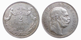 AUSTRIA - FRANZ JOSEPH I (1848-1916) 2 CORONE 1913 KB - D/Testa laureata a d. del Kaiser con sotto KB R/Due angeli sorreggono la corona, sotto il valo...
