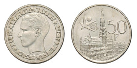 BELGIUM - BAUDOIN I (1951-1993) 5 FRANCS 1958 - Universal Exposition - D/Testa nuda a s. R/Veduta del palazzo - Ar - KM,150 qFDC