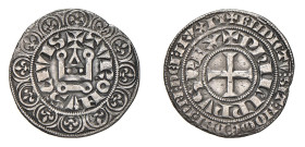 FRANCE - TOUR - FILIPPO IV (1285-1314) GROSSO TORNESE gr.3,8 - D/Entro cerchio perlinato la croce patente + PHILIPPVS (giglio) REX R/Nel campo castell...