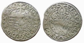 GERMANY - SAXONY - AUGUST (1553-1586) 1/24 DI TALLERO - Dresda HD - D/Due stemmi affiancati sormontati da globo crucugero con 7 5 e sotto HD R/Stemma ...