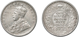 MONETE ESTERE - INDIA - ENGLISH DOMINATION - GEORGE V (1910-1936) RUPEE 1919 C Calcutta - D/Busto coronato a s. GEORGE V KING EMPEROR R/Al centro ONE/...