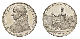 CIVITAVECCHIA - GREGORIO XVI (1831-1846) MEDAGLIA IN AR ANNO VI - Ampliamento del porto di Civitavecchia - D/Busto a s. con berretto e piviale. Sotto ...