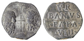 ROMA - URBANO VIII (1623-1644) - Famiglia Barberini - BOLLA PLUMBEA - D/Nel campo la scritta VR=BANVS=.PAPA.=.VIII. R/I volti dei due Apostoli con in ...