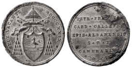 ROMA - SEDE VACANTE (1829) Cardinale Camerlengo Francesco Galeffi - MEDAGLIA Metallo Bianco - D/Stemma sormontato da padiglione e chiavi decussate R/S...