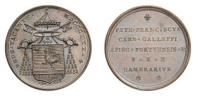 ROMA - SEDE VACANTE (1830) Cardinale Camerlengo Pier Francesco Galeffi - MEDAGLIA IN AE - D/Stemma, intorno SEDE VACANTE MDCCCXXX, sotto NIC CER R/In ...