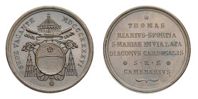 ROMA - SEDE VACANTE (1846) MEDAGLIA AE - Cardinale Camerlengo Tommaso Riario Sforza - D/Stemma sovrapposto a Croce di Malta SEDE VACANTE MDCCCXXXXVI R...