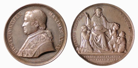 ROMA - PIO IX (1846-1870) ISTITUZIONE ASILI INFANTILI A ROMA - MEDAGLIA ANNUALE IN AR - ANNO IX - D/Busto con berrettino mozzetta e stola a s. PIVS IX...