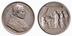 ROMA - PIO IX (1846-1870) VISITA ALL'OSPEDALE SANTO SPIRITO - MEDAGLIA ANNUALE IN AR - ANNO X - D/Busto con berrettino mozzetta e stola a d. PIVS XI P...
